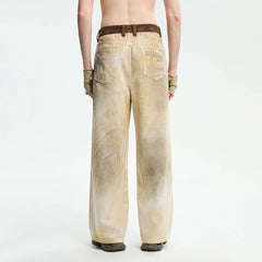 ORGANIC EMOTION Dirty Fit Distressed Wide-Leg Pants