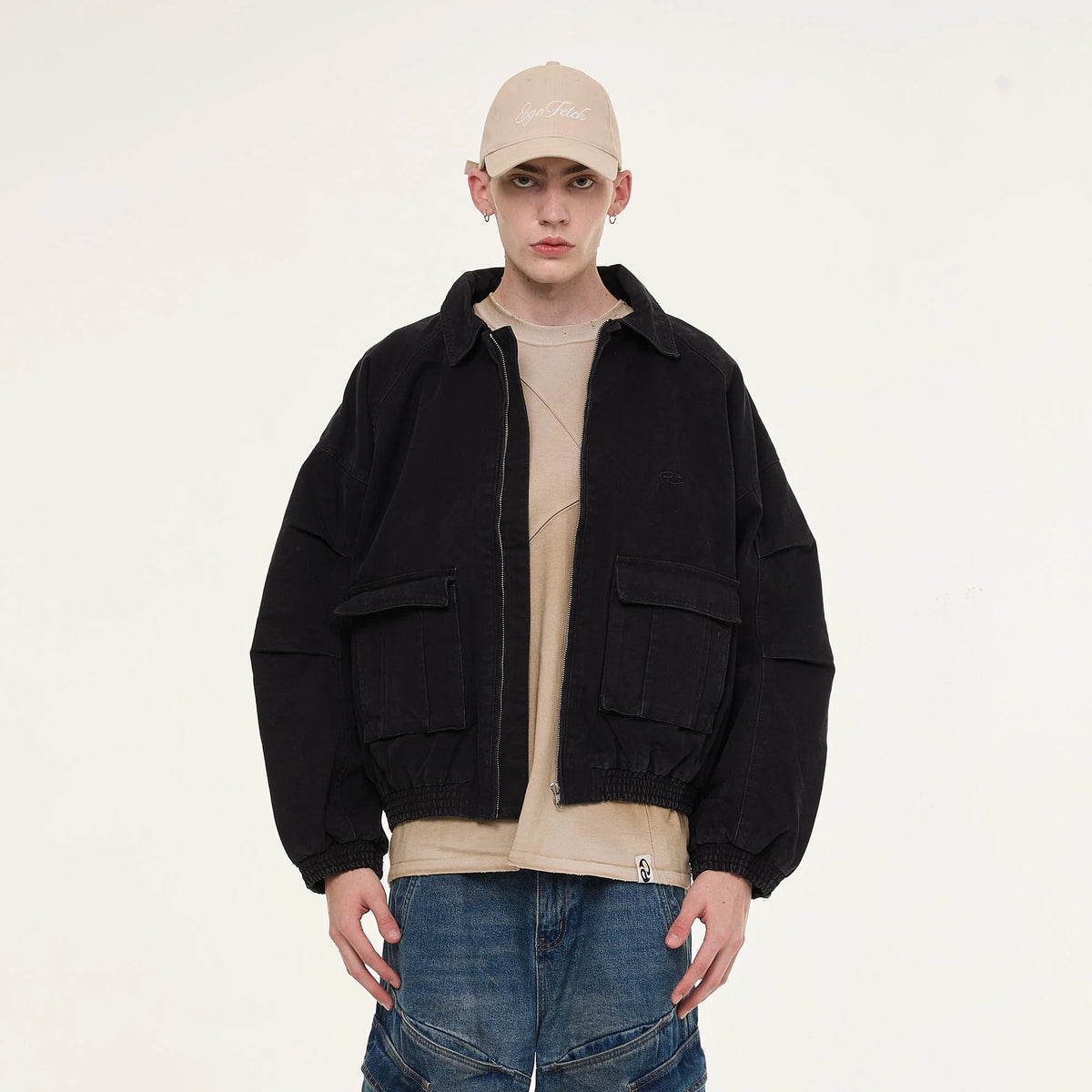 EGOFETCH Washed Utility Oversized Jacket