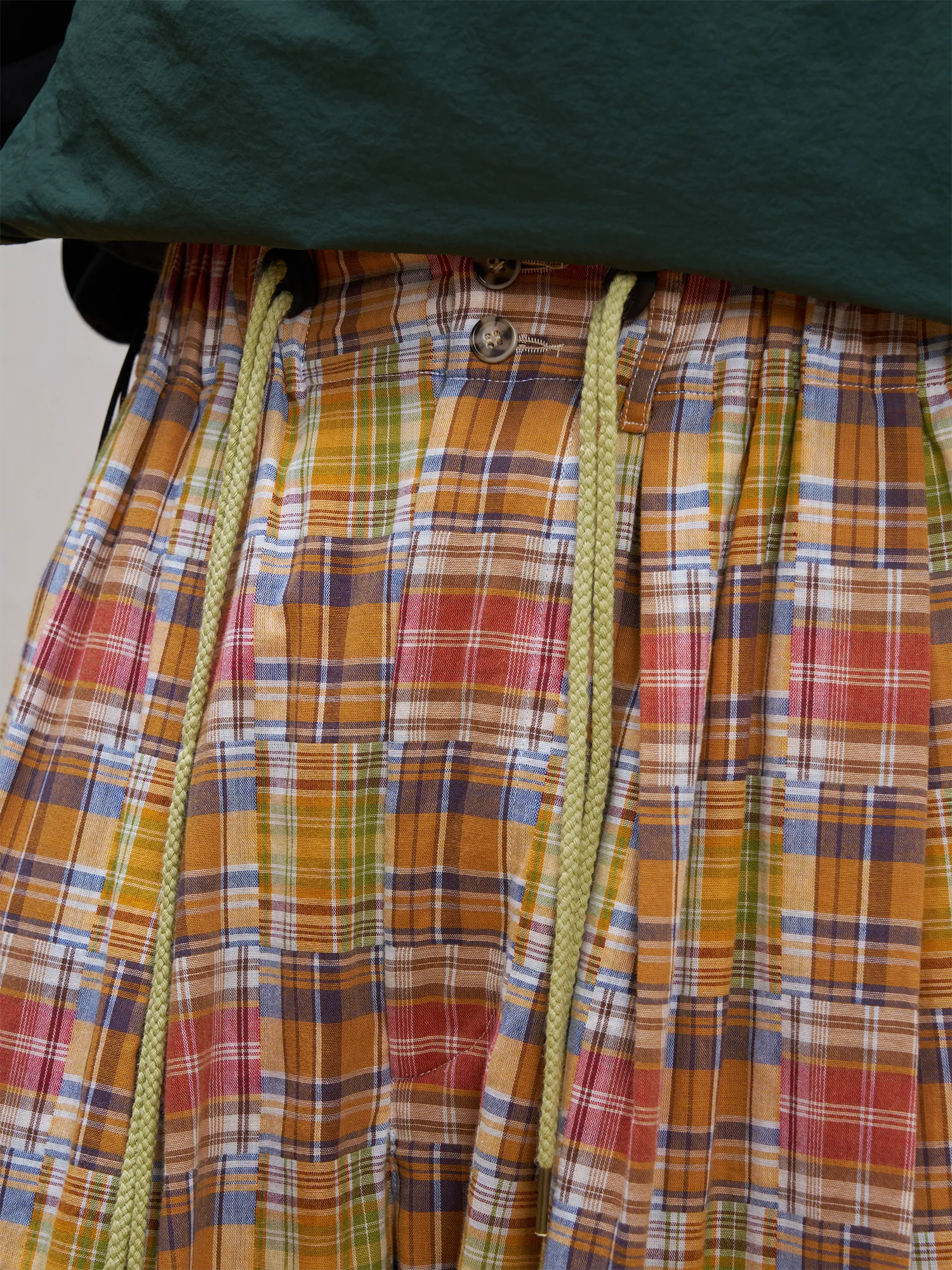 UNLIMITED MOTE Patchwork Plaid Balloon Pants