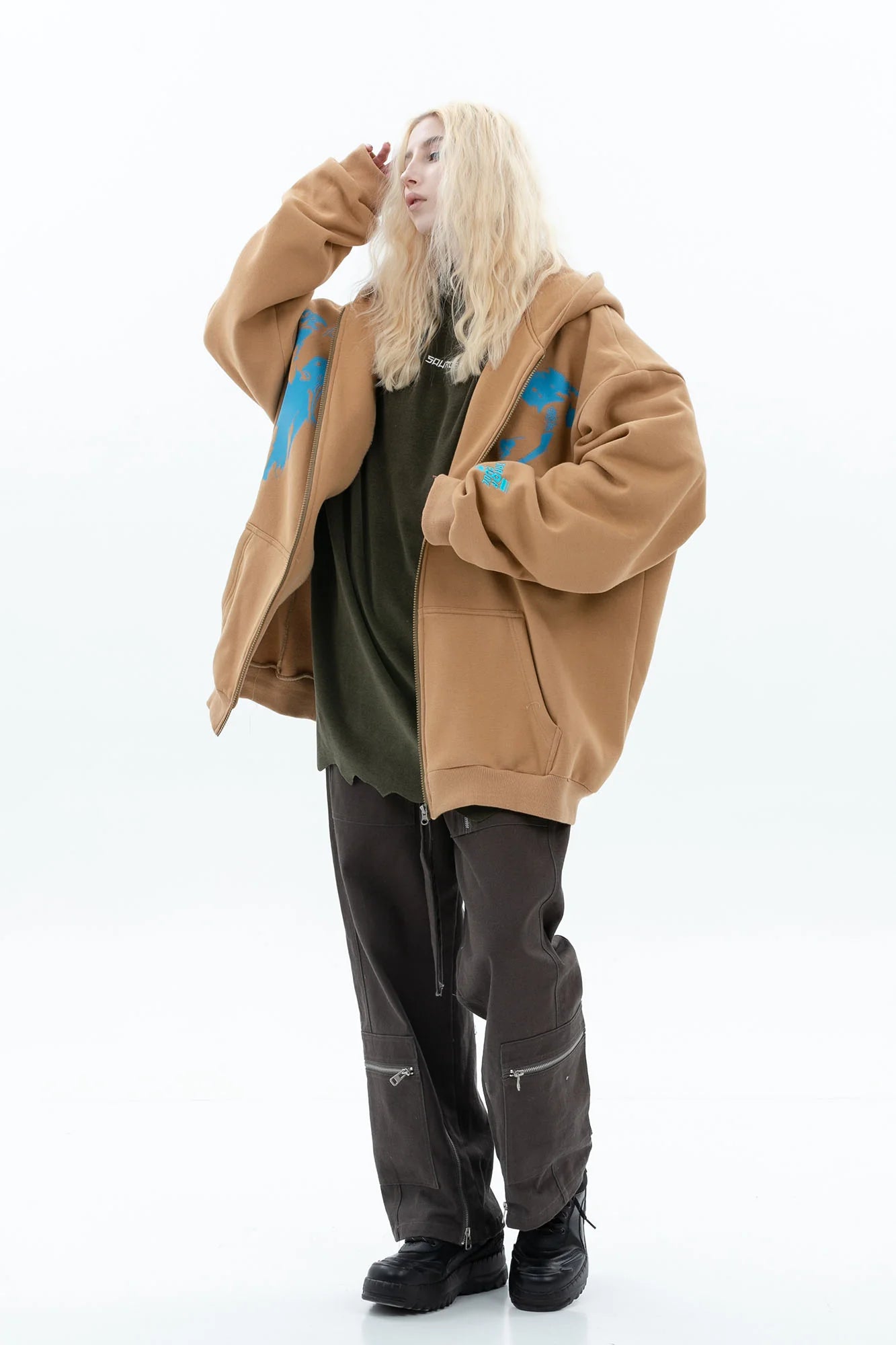 ERROR CODE ROBOT Fleetwood Mac Graphic Oversized Hooded Jacket