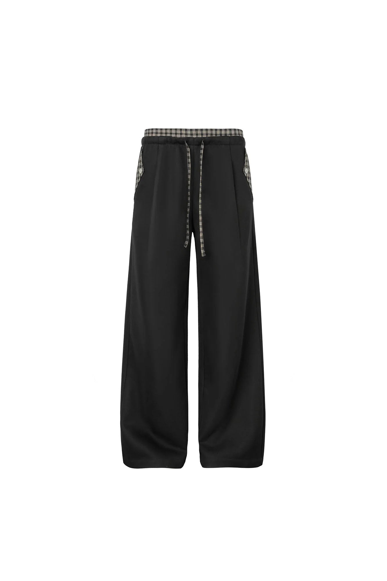 OKAYTHXBYE Plaid Layered Waist Drawstring Sweatpants