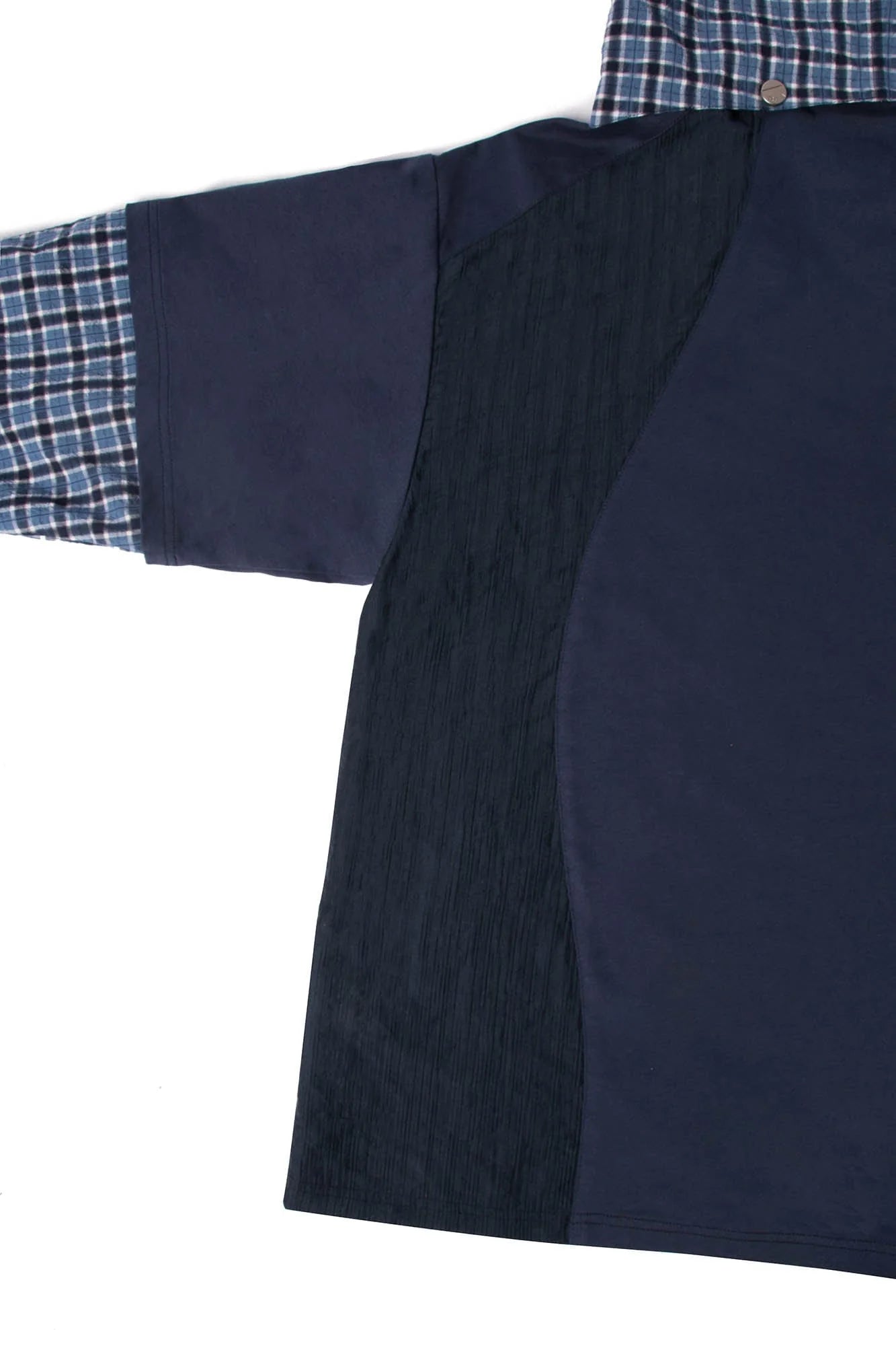 RELABEL Checked Detachable Hood Layered Shirt