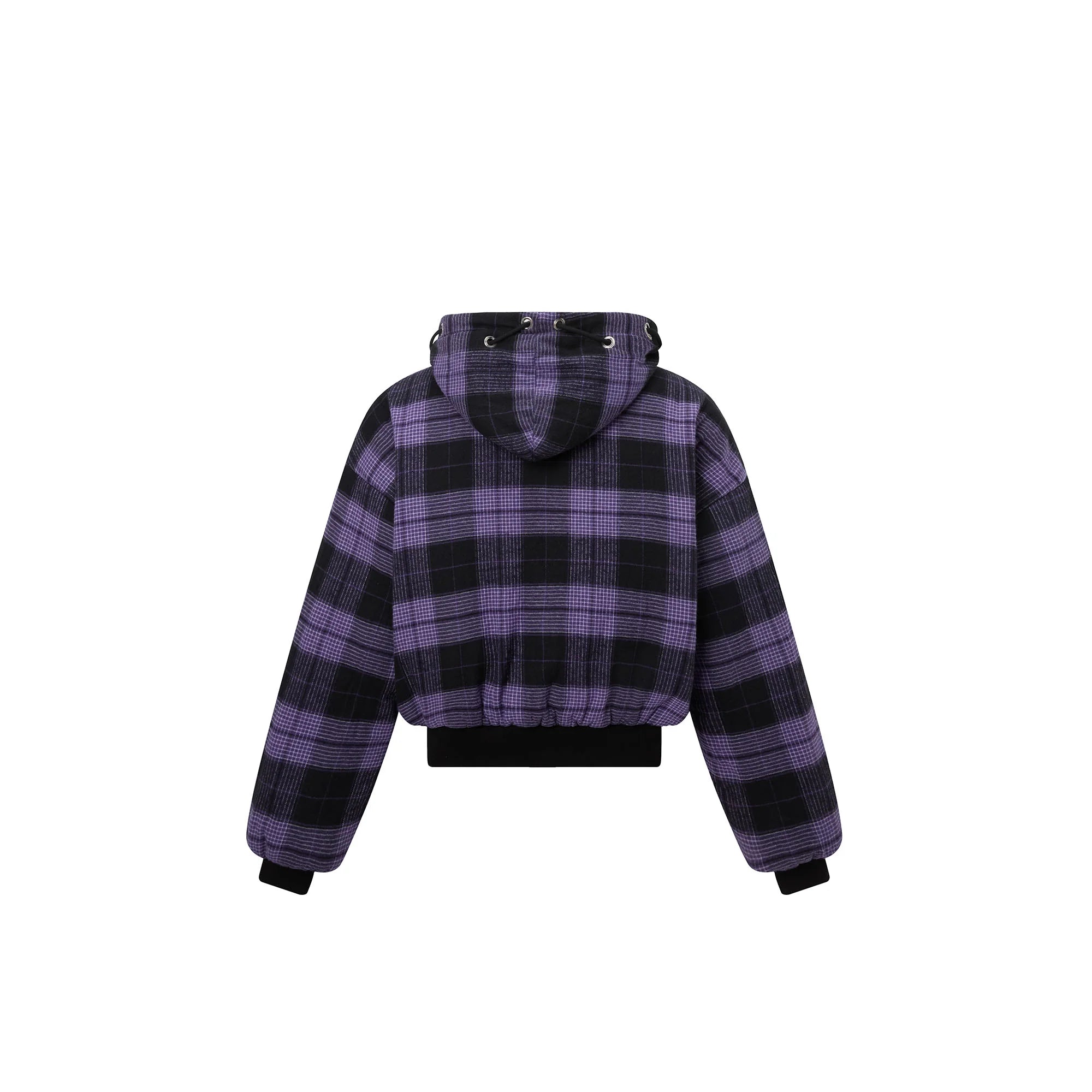 RECOVER ZONE Reversible Check & Solid Hoodie Jacket