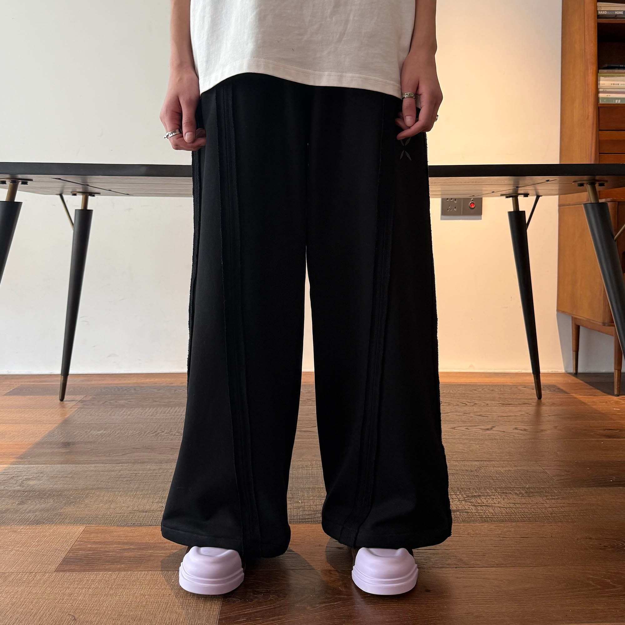 MIICHOUS Frayed Spliced Elastic Pants