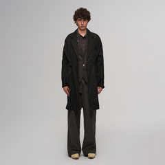 ILNya Nieternite Nifutur Knotted Cape-Back Linen-Blend Trench