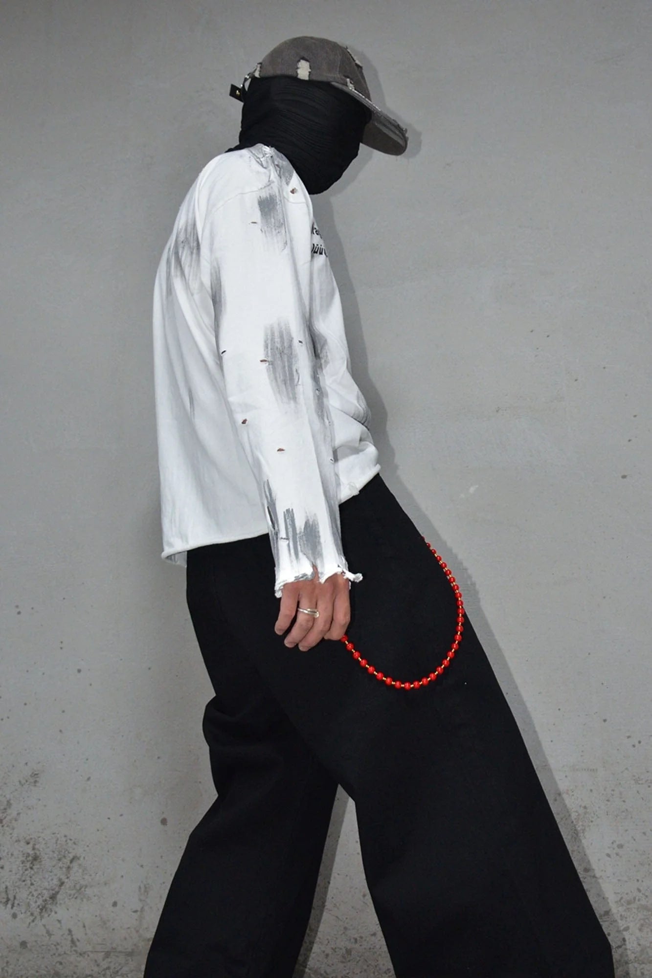 LUUUCAM Fragmented Life Distressed Brushstroke Tee