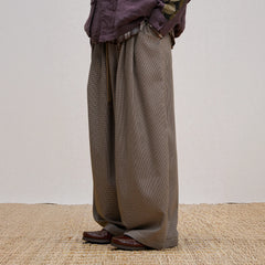 UNLIMITED MOTE Wool Blend Houndstooth Drawstring Balloon Pants