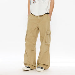 KREATE Washed Pleated Cargo Pants