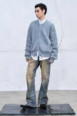 CATSSTAC Dirty Fit Distressed Curved Spliced Jeans