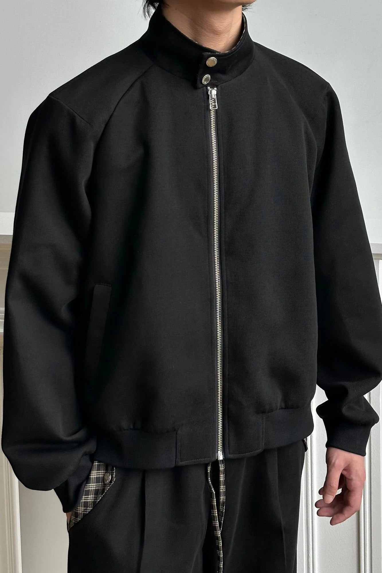 OKAYTHXBYE Checker-Lined Harrington Jacket