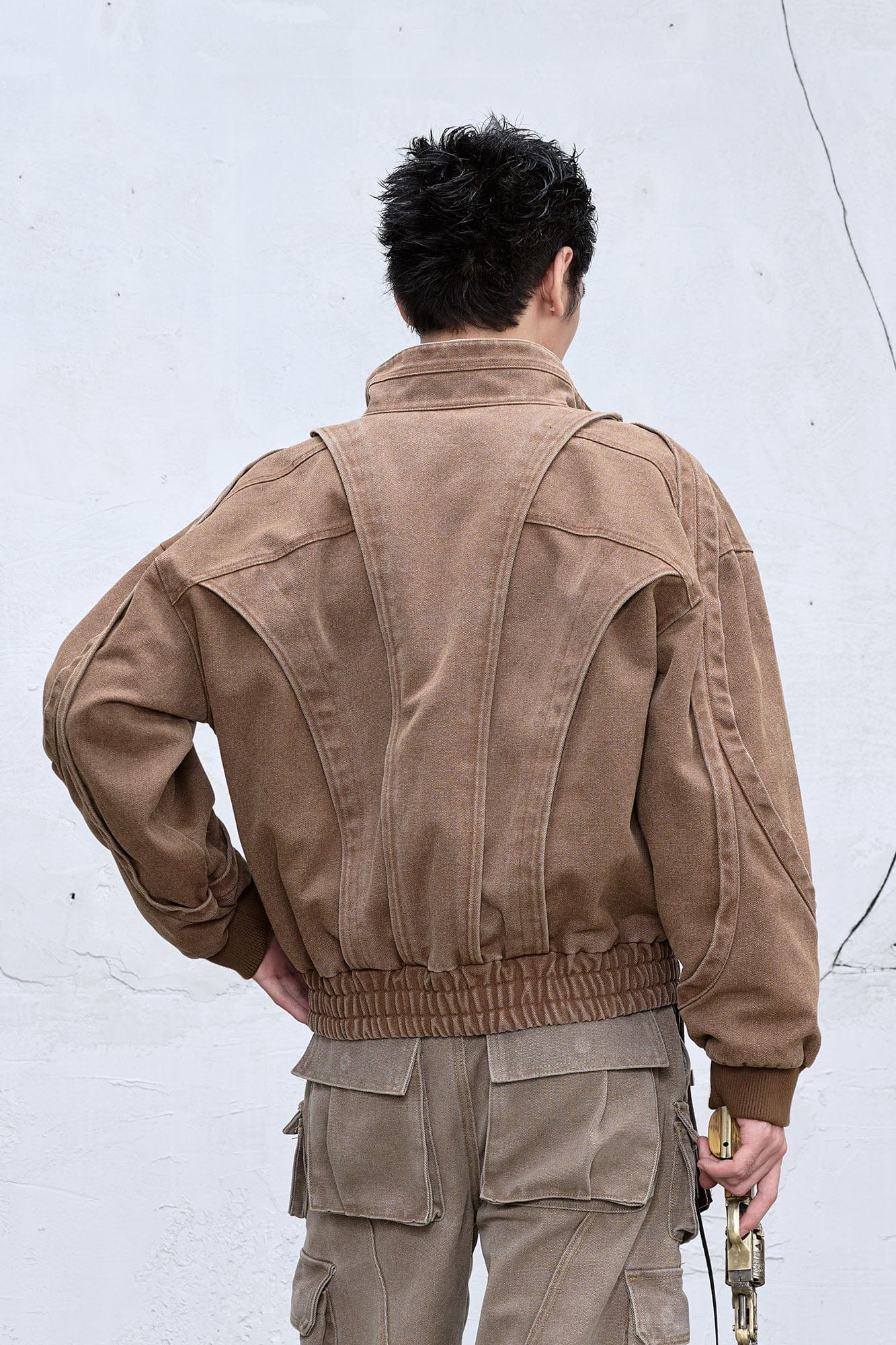 CATSSTAC Deconstructed Faded Wash Dual-Zipper Jacket