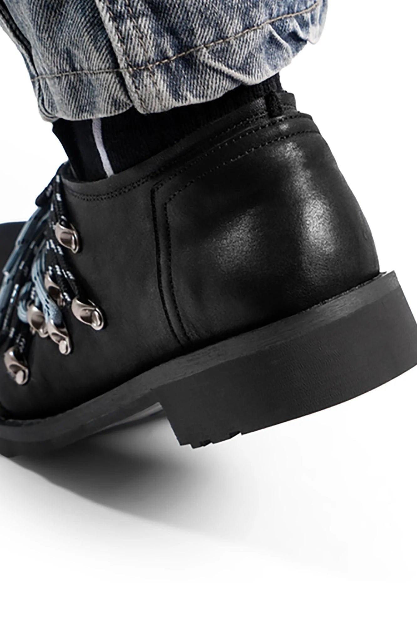 REWRITE Contrast Rope-Laced Leather Derby Shoes