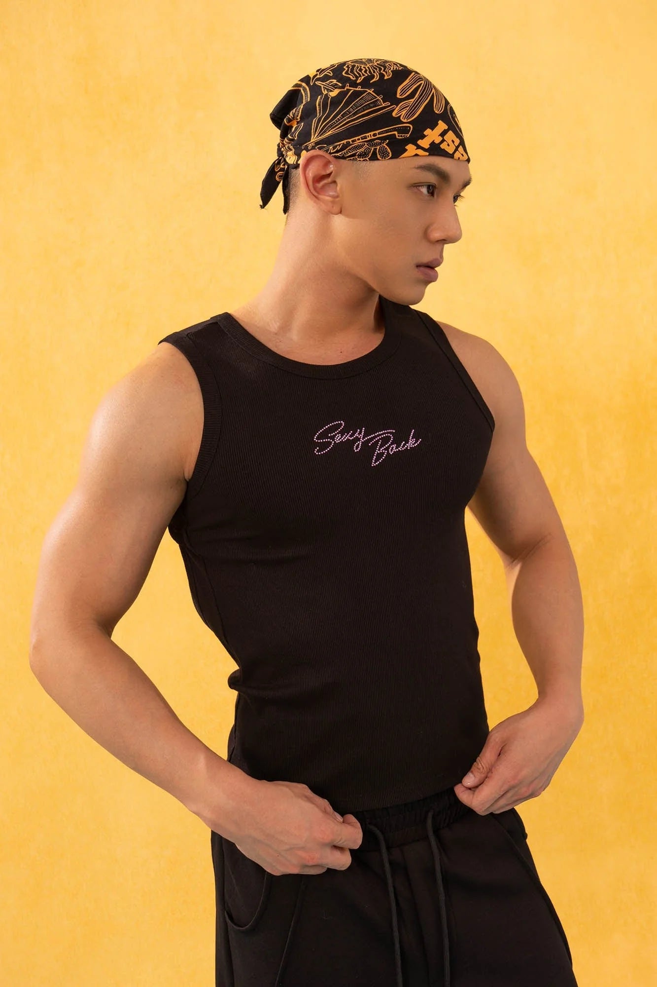 CLP Diamond Backless Ribbed Tank Top
