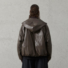 ORGANIC EMOTION Deconstructed PU Oversized Puffer Jacket