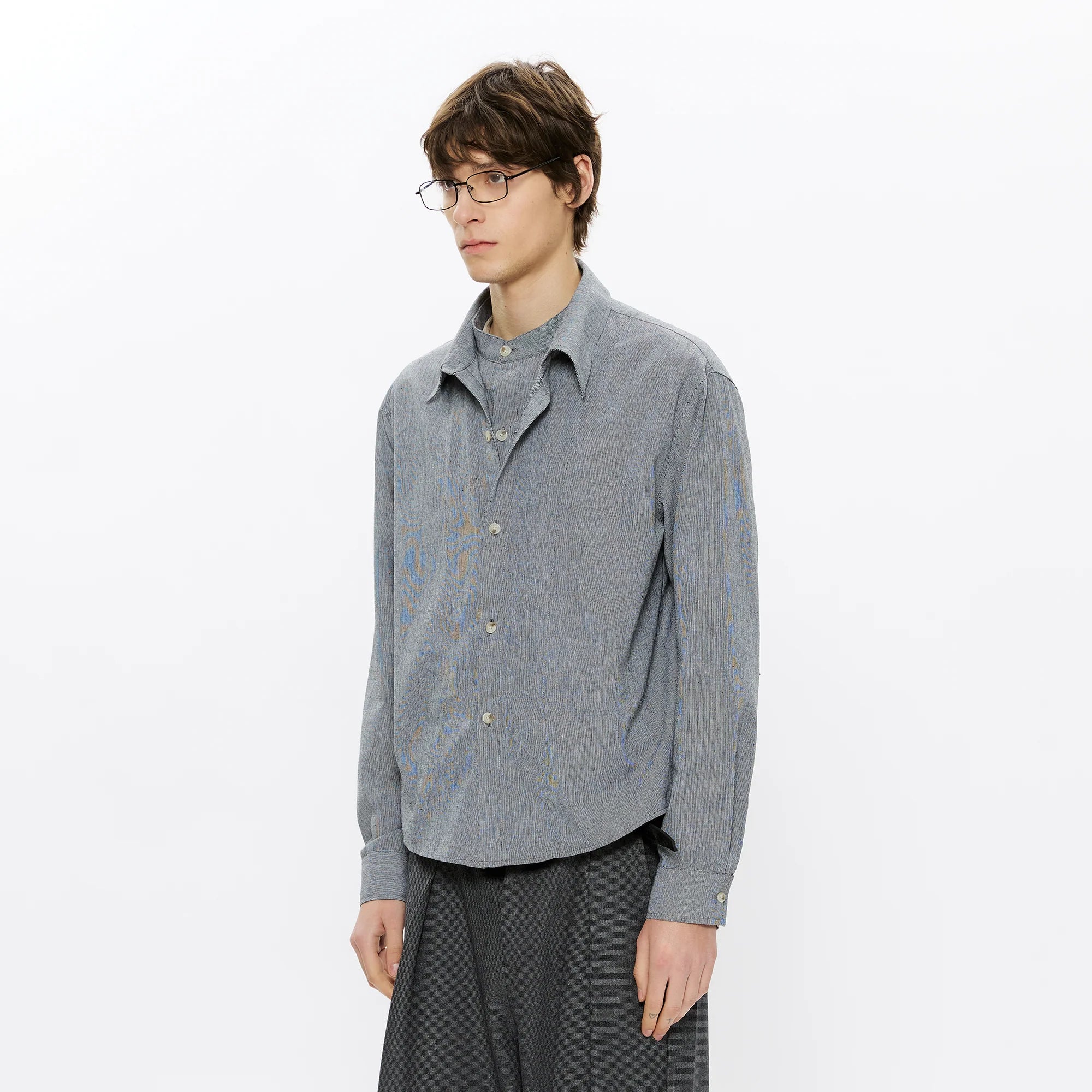 KREATE Linen Layered Check Shirt