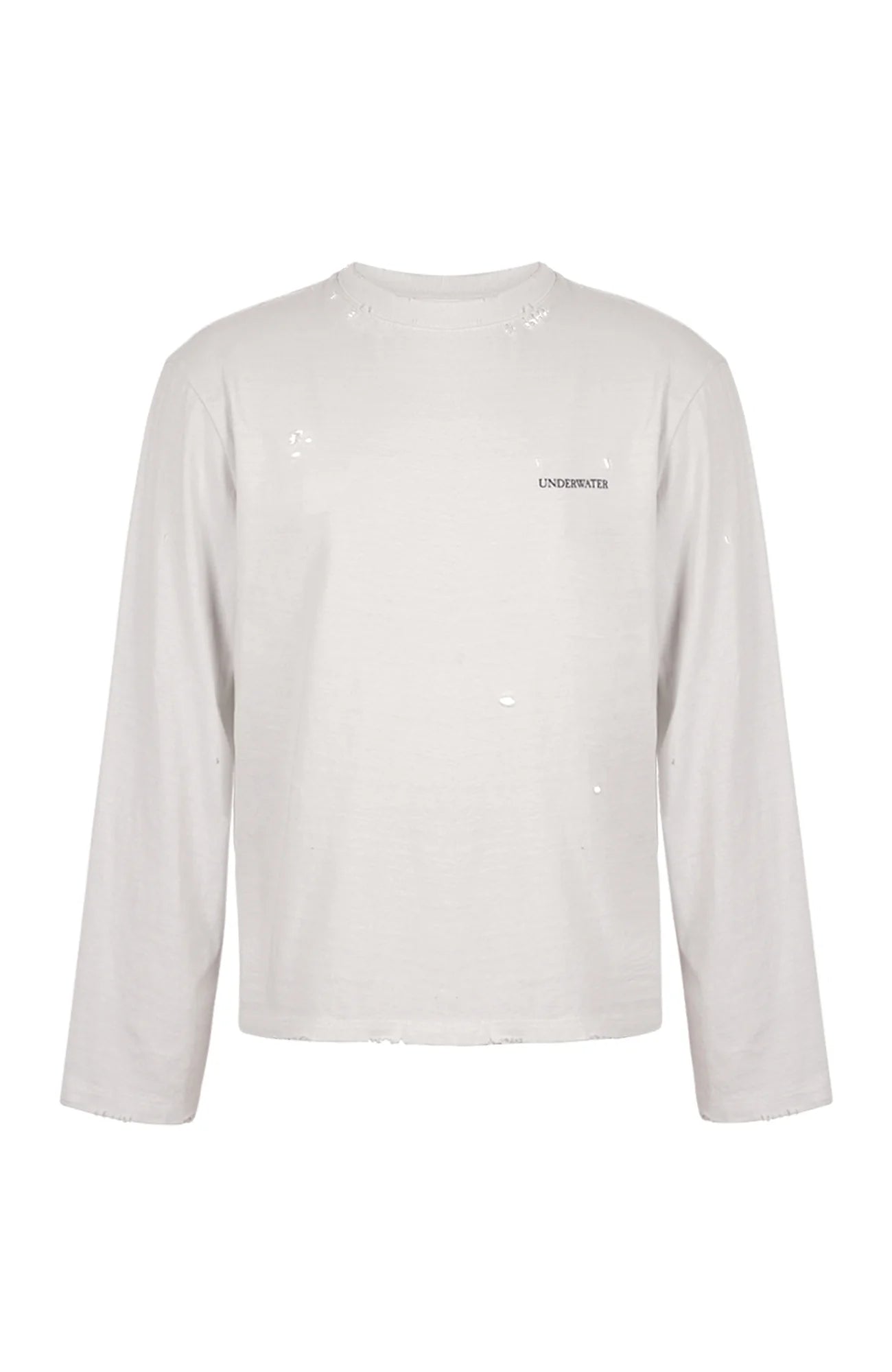 UNDERWATER Demon Slashed Cotton Long Sleeve Tee White