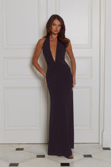 Irresistible Nights Halter Maxi Dress Black