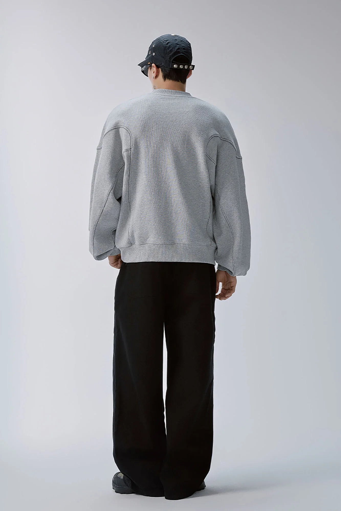 F2CE Pleated Panel Logo Embroidery Sweatshirt