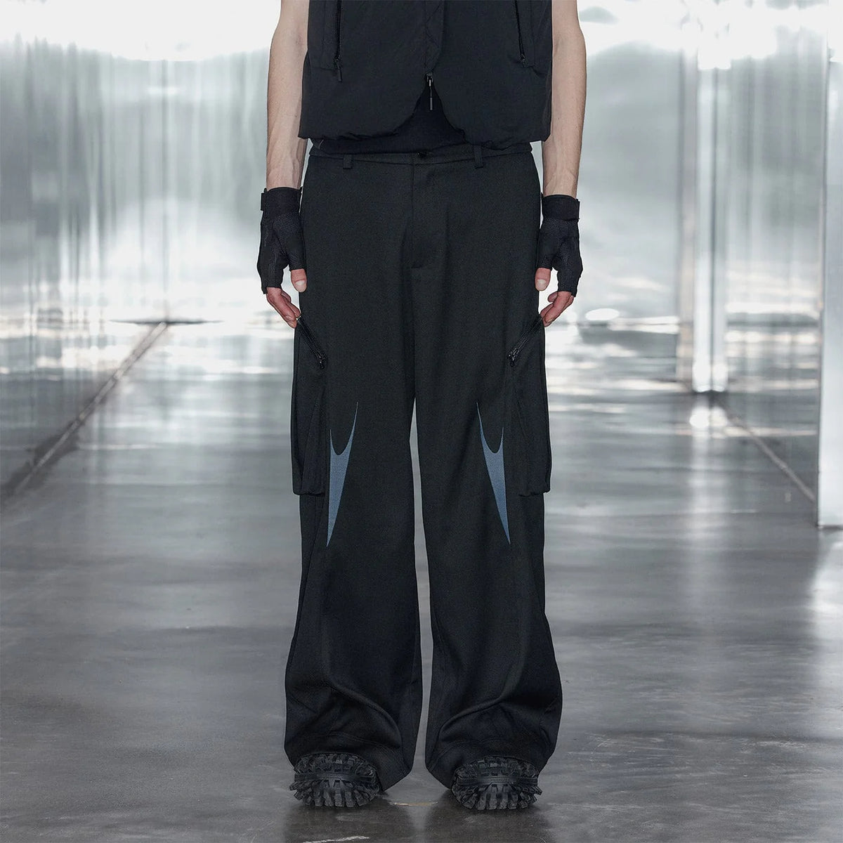 49PERCENT Embroidered Arrows Cargo Suit Pants