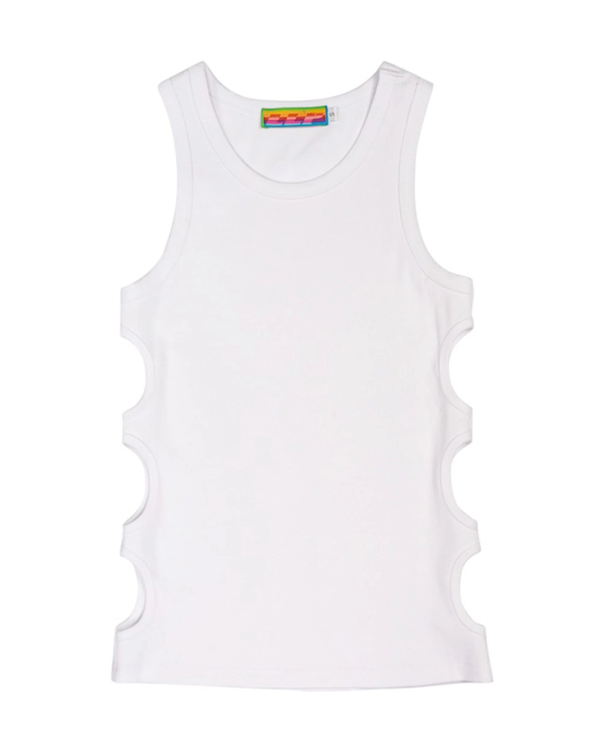CLP Slim Hollowed Tank Top White