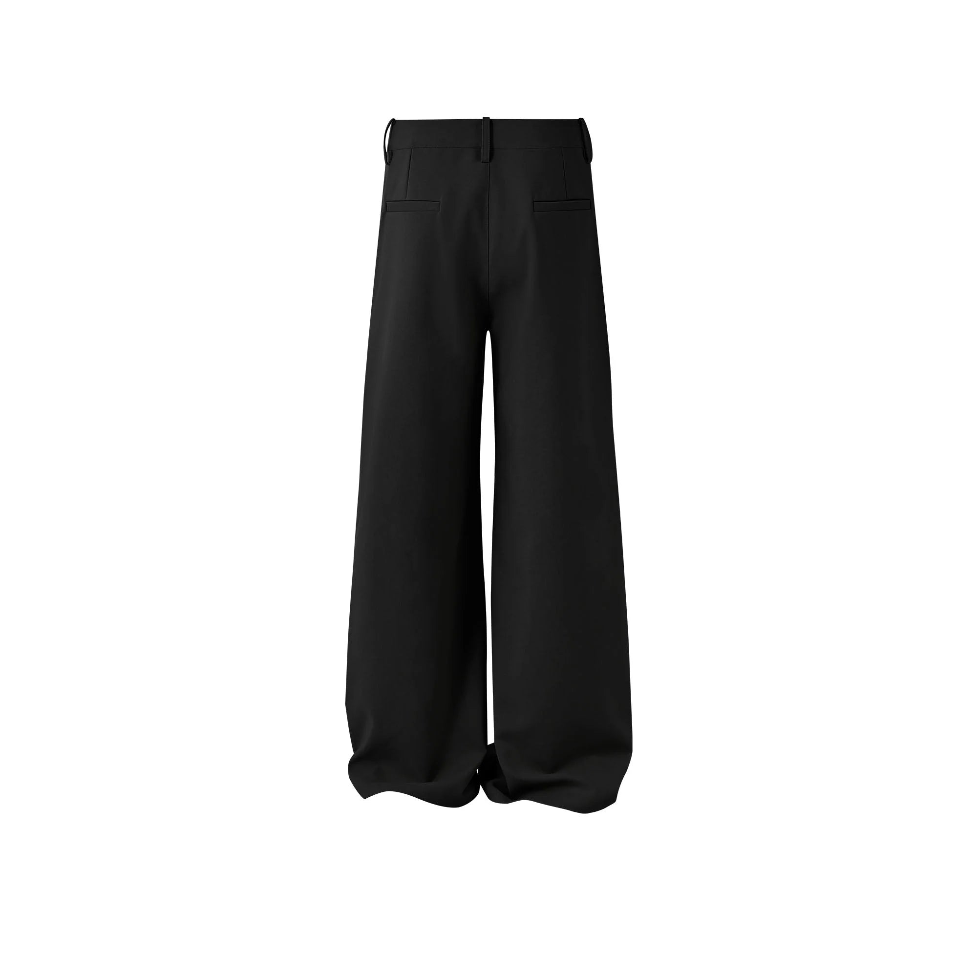 KREATE Inverted Pleats Asymmetric Waist Wide-Leg Trousers