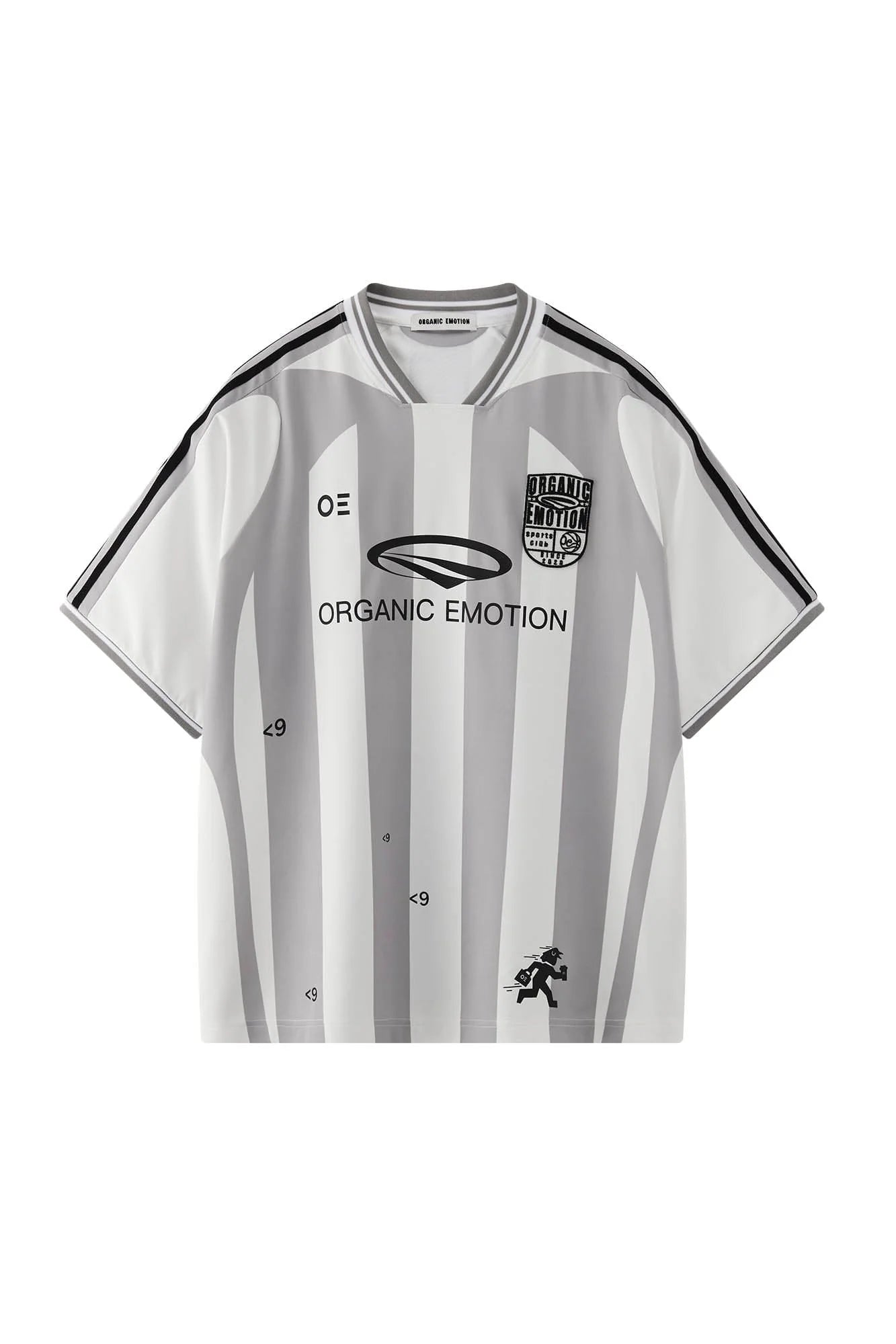 ORGANIC EMOTION Striped Badge Graphics Soccer Jersey