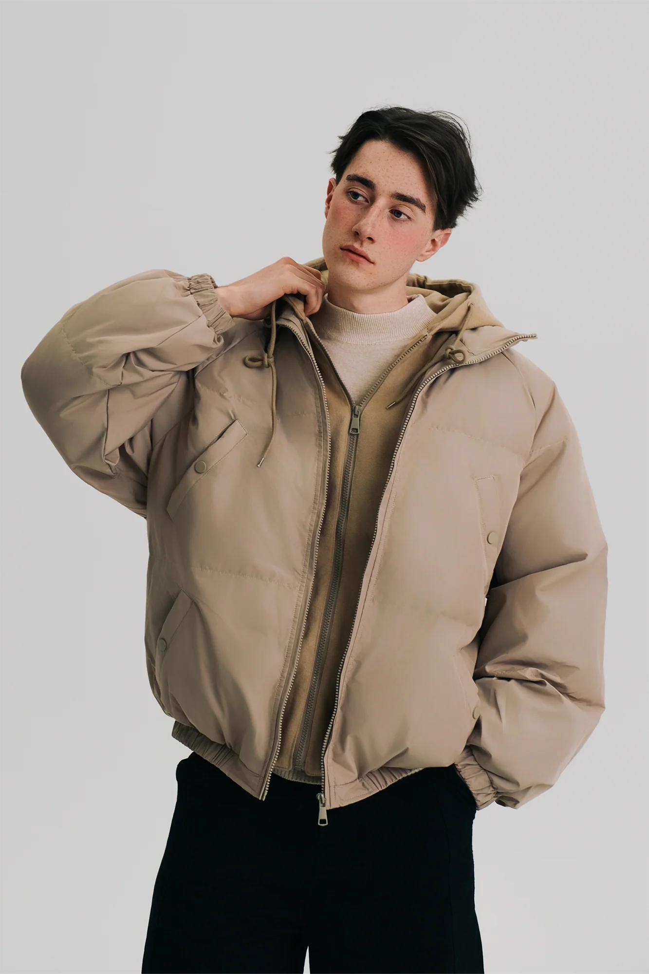 WIID Essential faux layered Hooded Puffer Jacket
