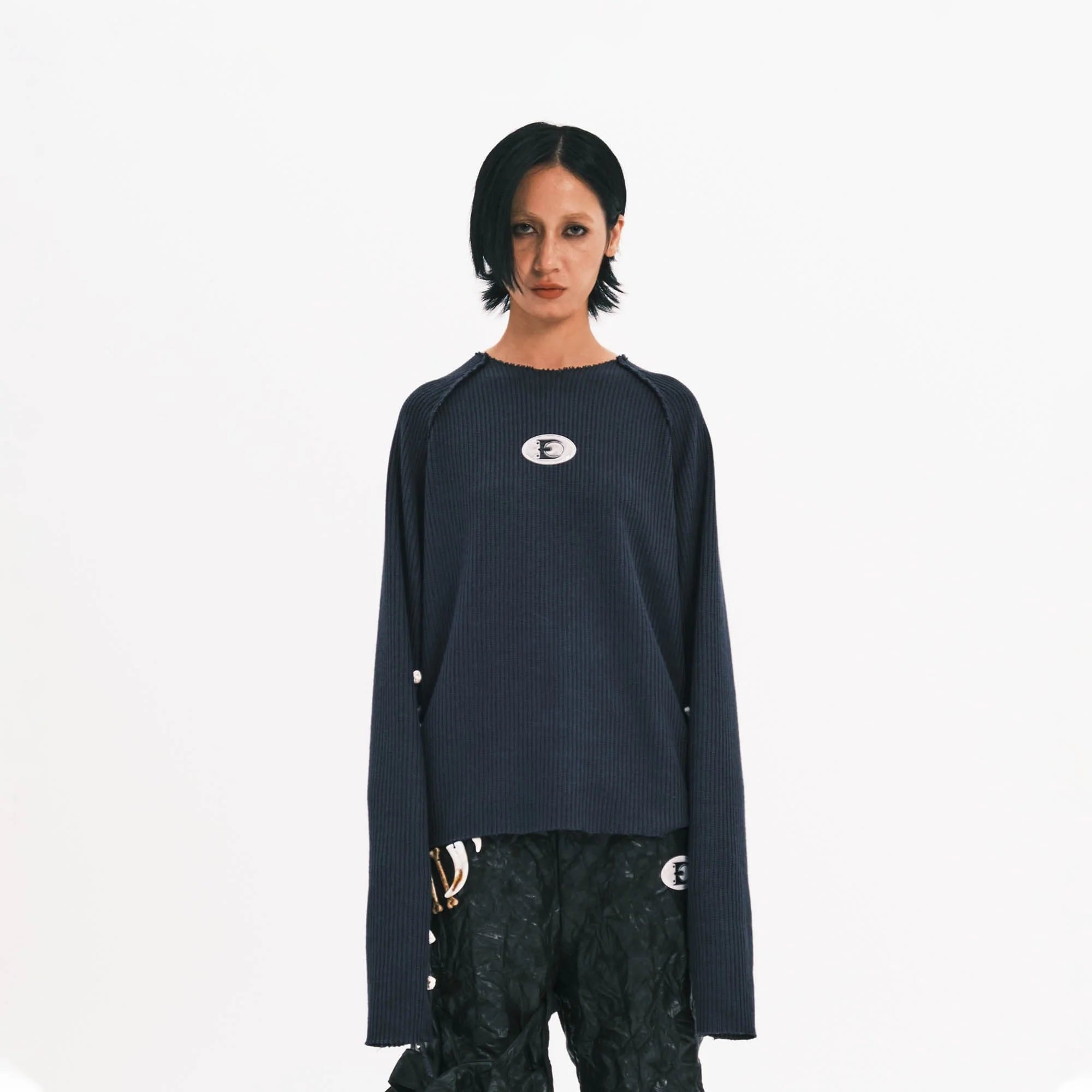 EMBRYO Armpit Bone Knitted Long-Sleeve T-Shirt