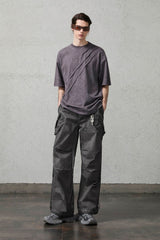 ORGANIC EMOTION Scratch Spliced Washed T-Shirt