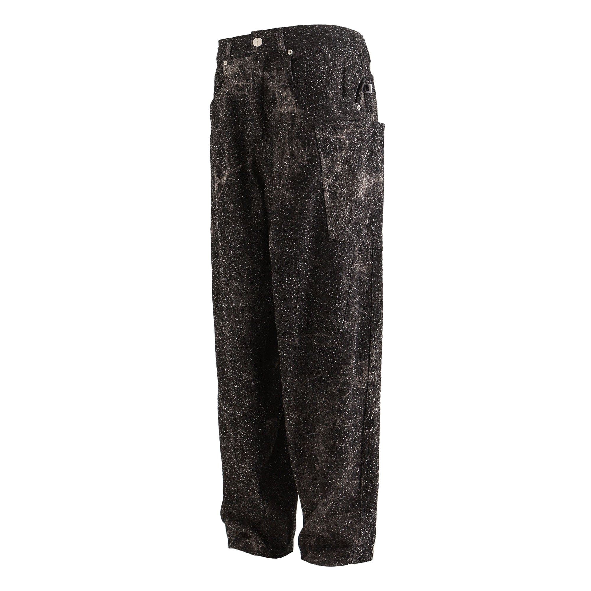 ME DA IGUAL Spliced Splatter Tie-Dye Curved Jeans