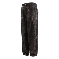 ME DA IGUAL Spliced Splatter Tie-Dye Curved Jeans