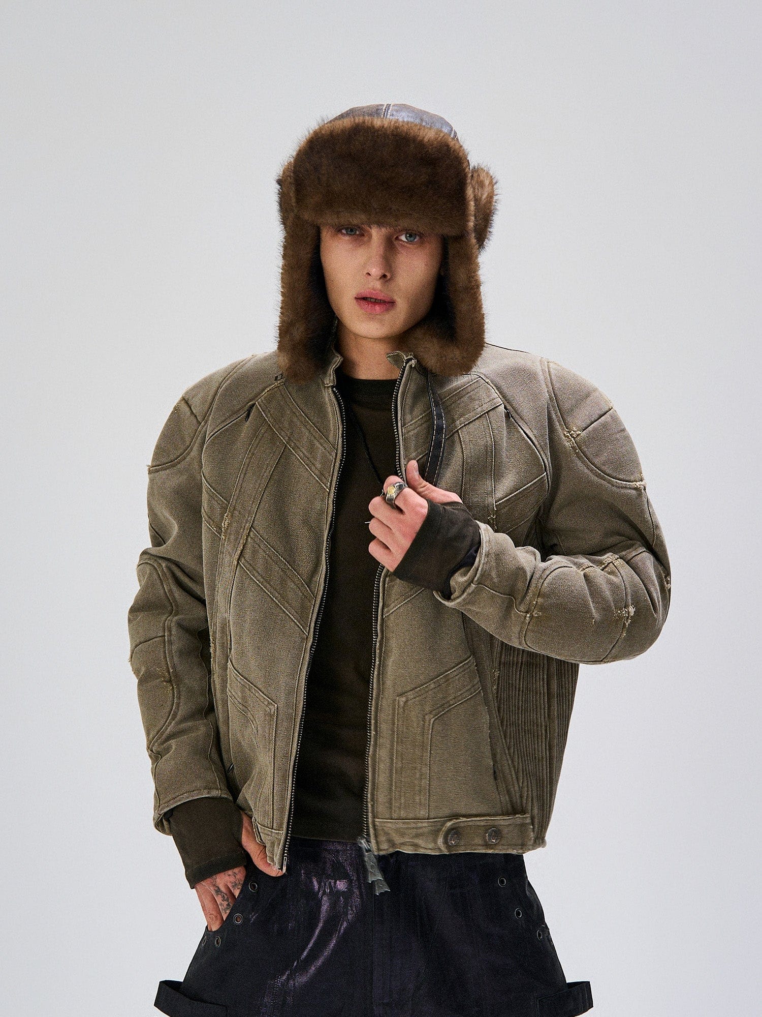 FLYERRER Panel Armor Moto Canvas Jacket