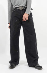 IN EXISTENCE Leather Splice Double-Knee Carpenter Pants