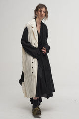 ILNya Nieternite Nifutur Contrast Spliced Striped Sheer Coat
