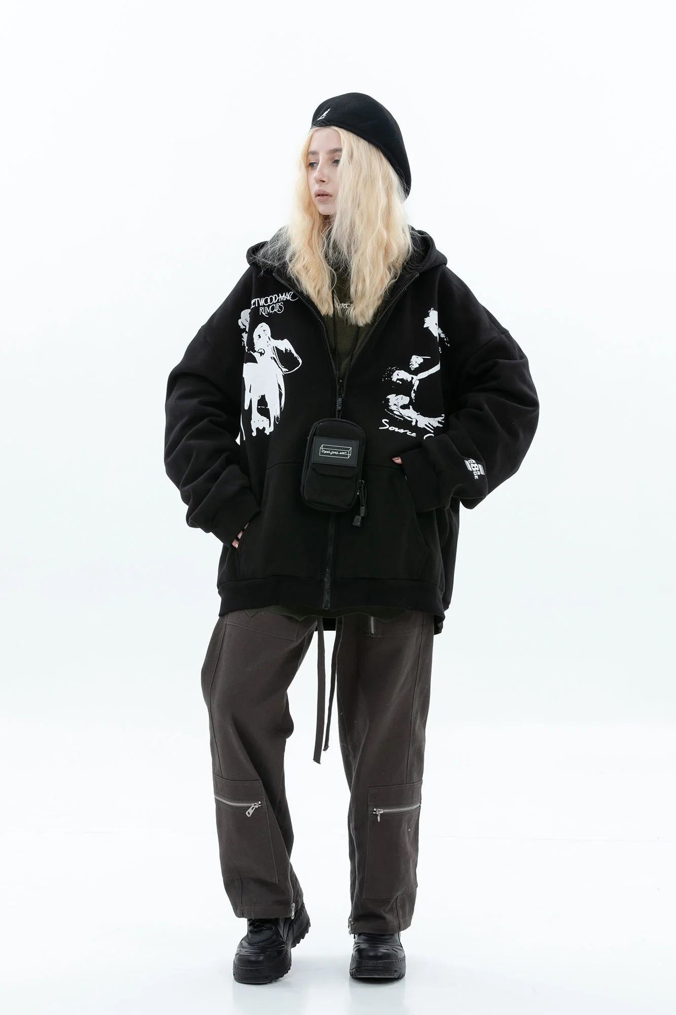 ERROR CODE ROBOT Fleetwood Mac Graphic Oversized Hooded Jacket