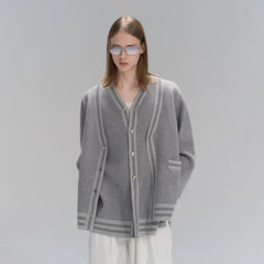 TIWILLTANG Layered Placket Knit Cardigan