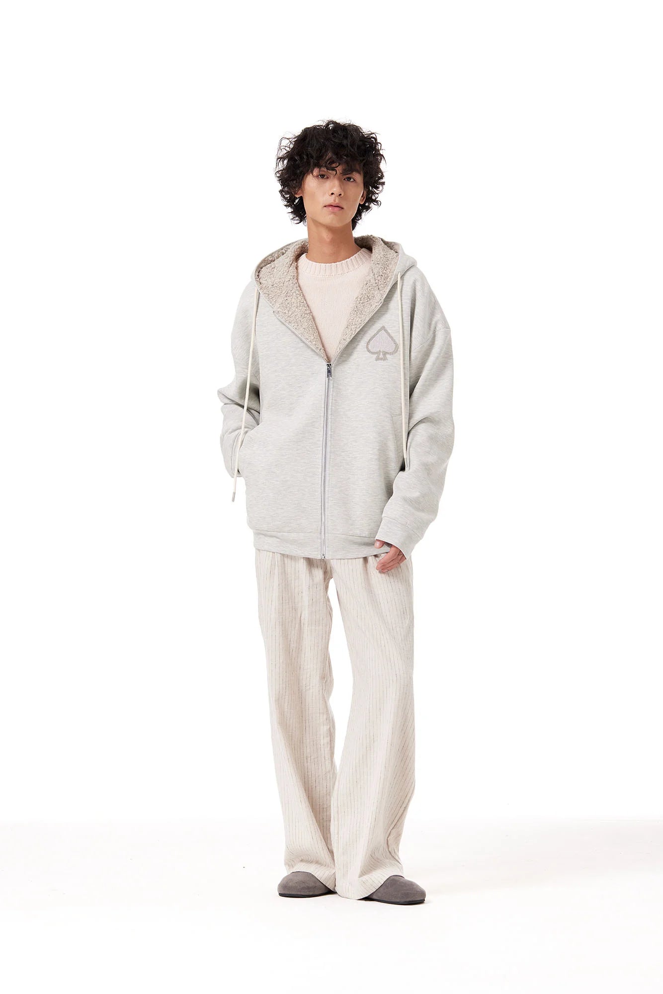OUYANG WENJUN Sherpa-Lined Hooded Jacket