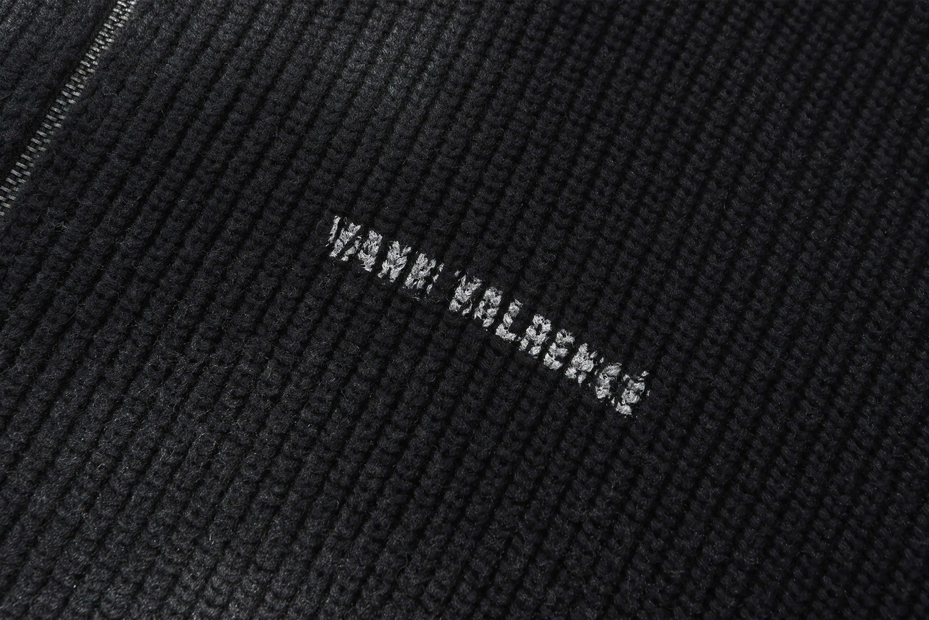 VANN VALRENCE Distressed Ombre Zip-Up Cardigan