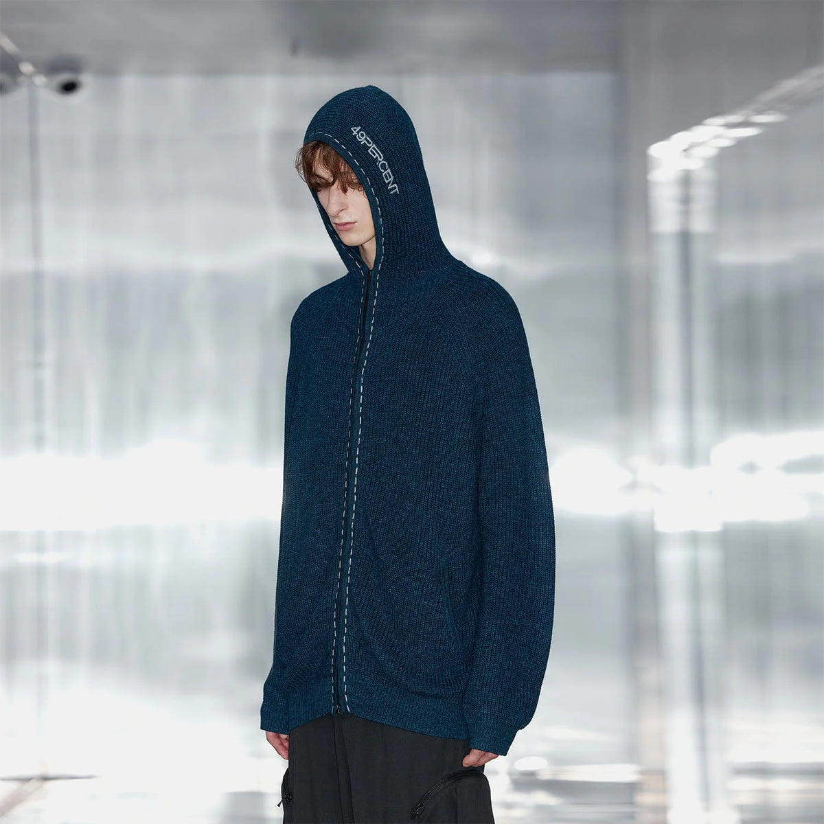 49PERCENT Slim Zipper Cardigan