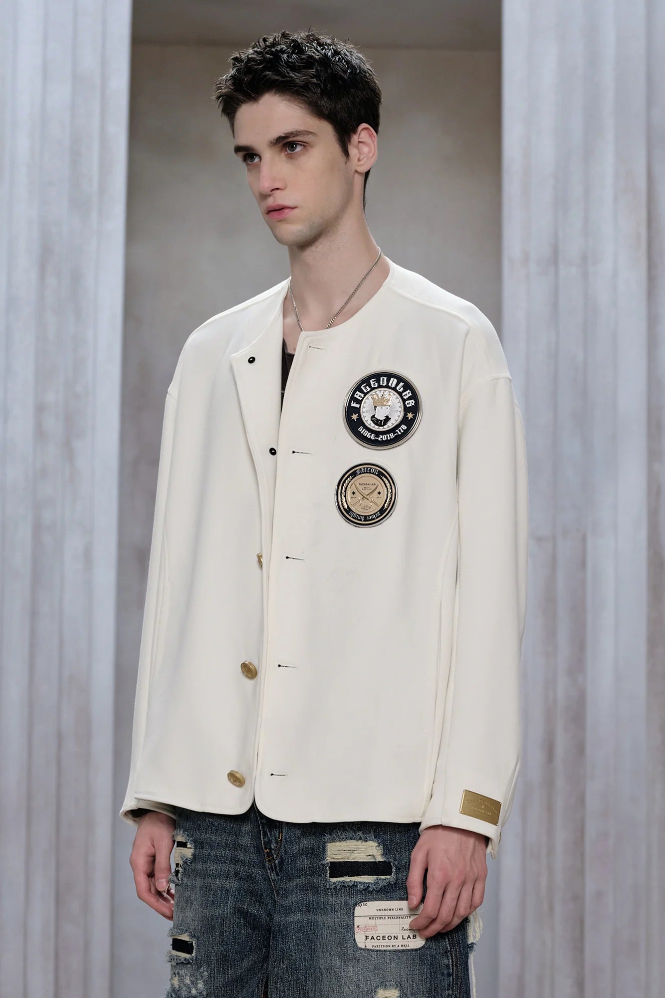 FACEONLAB Essential Badge Crewneck Jacket