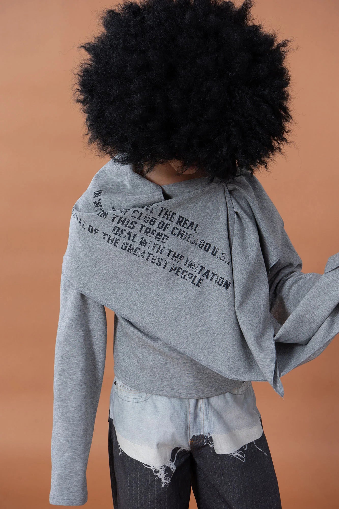 CLP Deconstructed Shawl-Overlay Sweatshirt