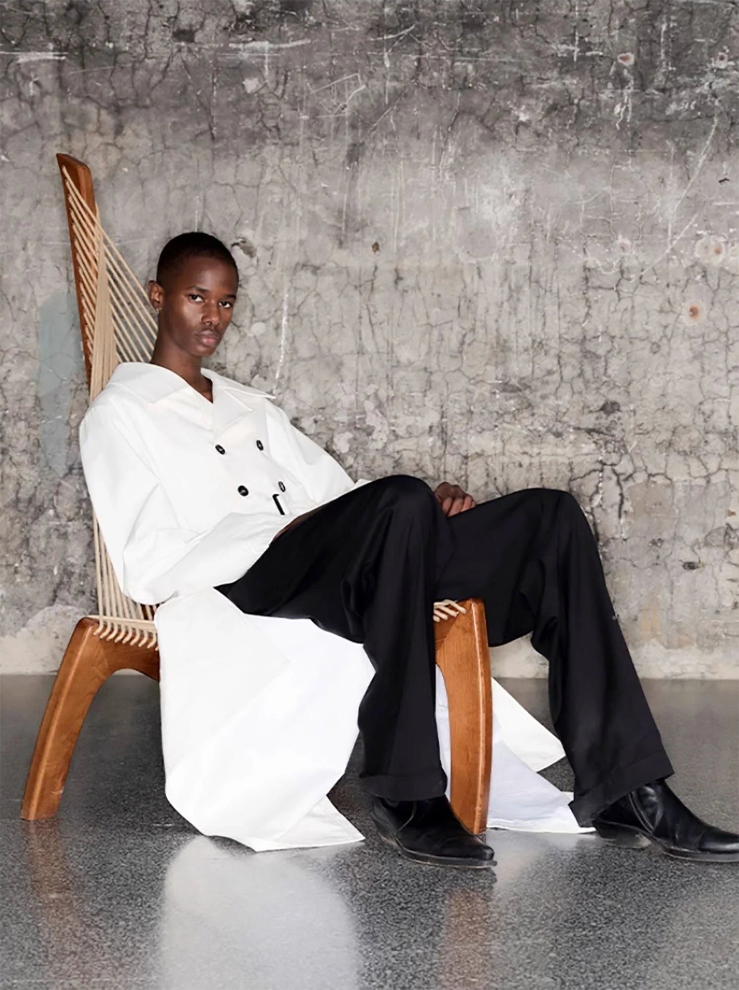 TRIANGLE PROJECT Essential Wool-Blended Oversized Trousers