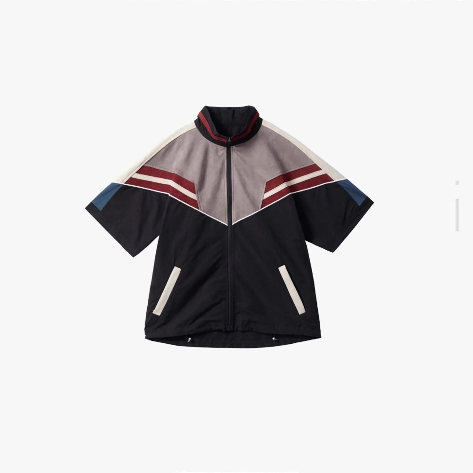 ERROR CODE ROBOT Diagonal Stripe Suede Track Half Jacket