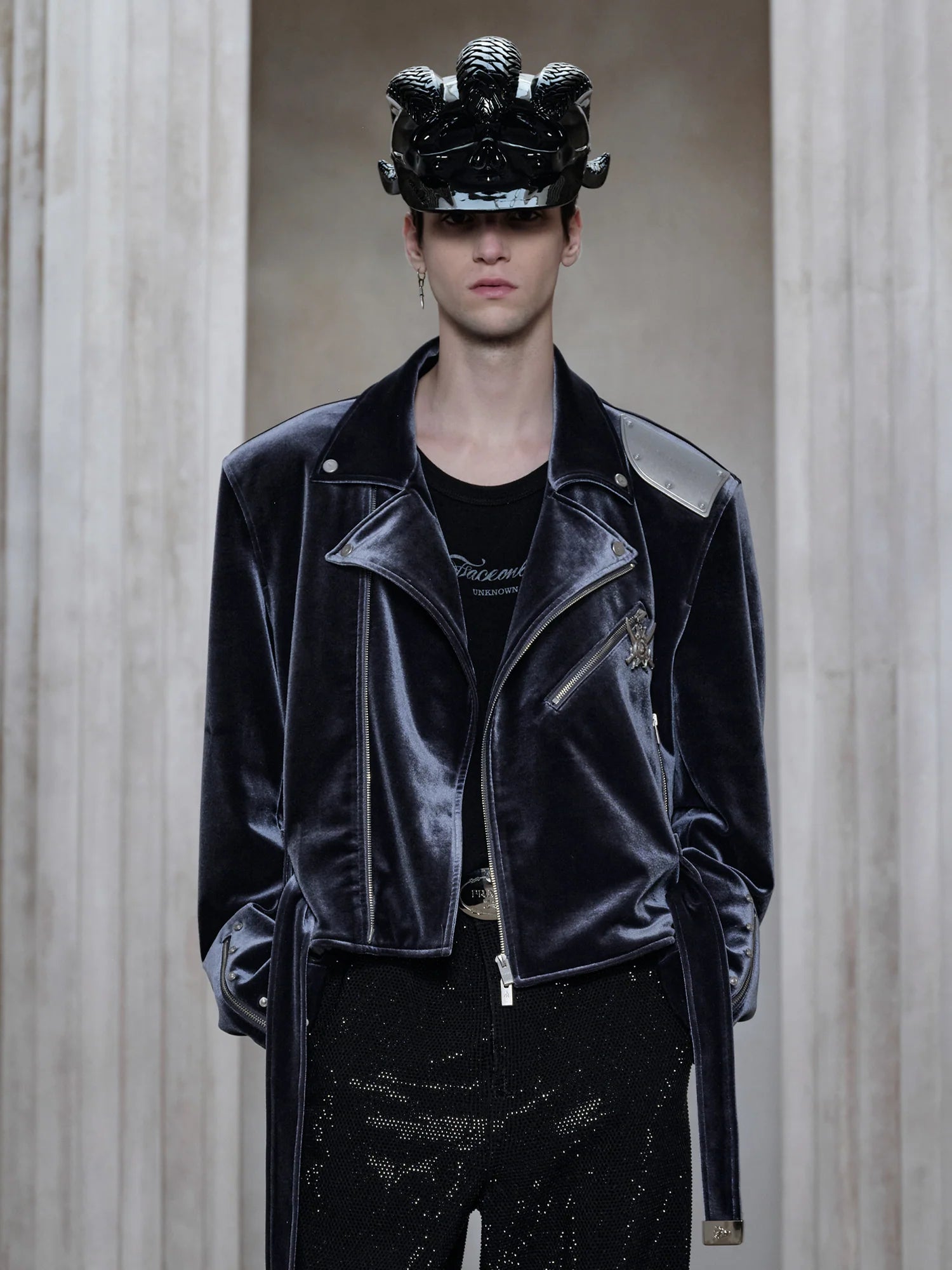 FACEONLAB Velvet Metal Epaulettes Jacket