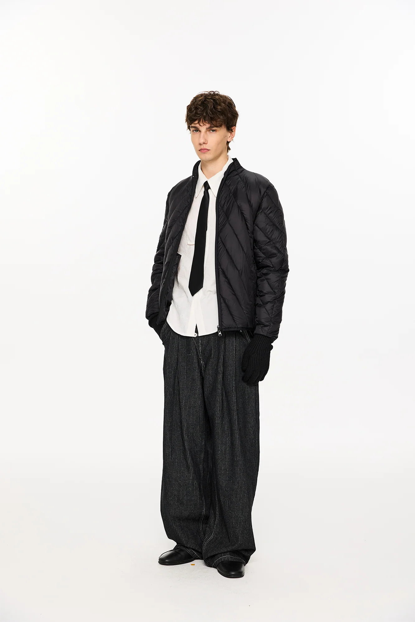 KREATE Quilted Rib Stand-Collar Down Jacket