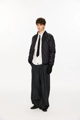KREATE Quilted Rib Stand-Collar Down Jacket