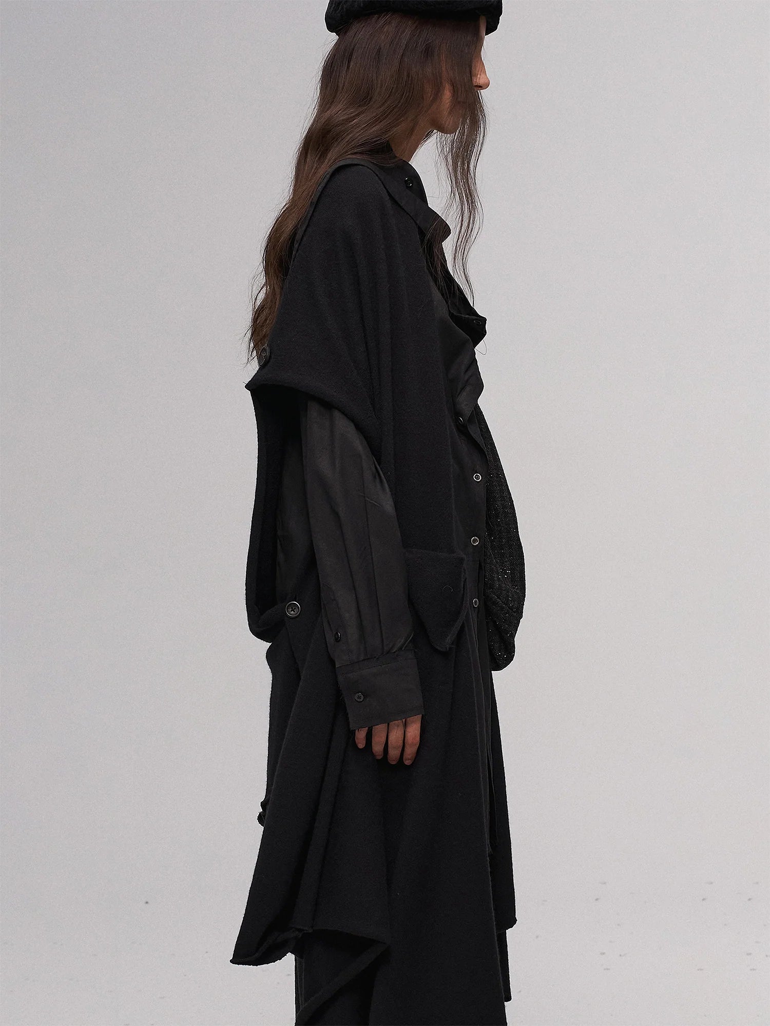 ILNya Nieternite Nifutur Deconstructed Raw-Edge Scarf Vest