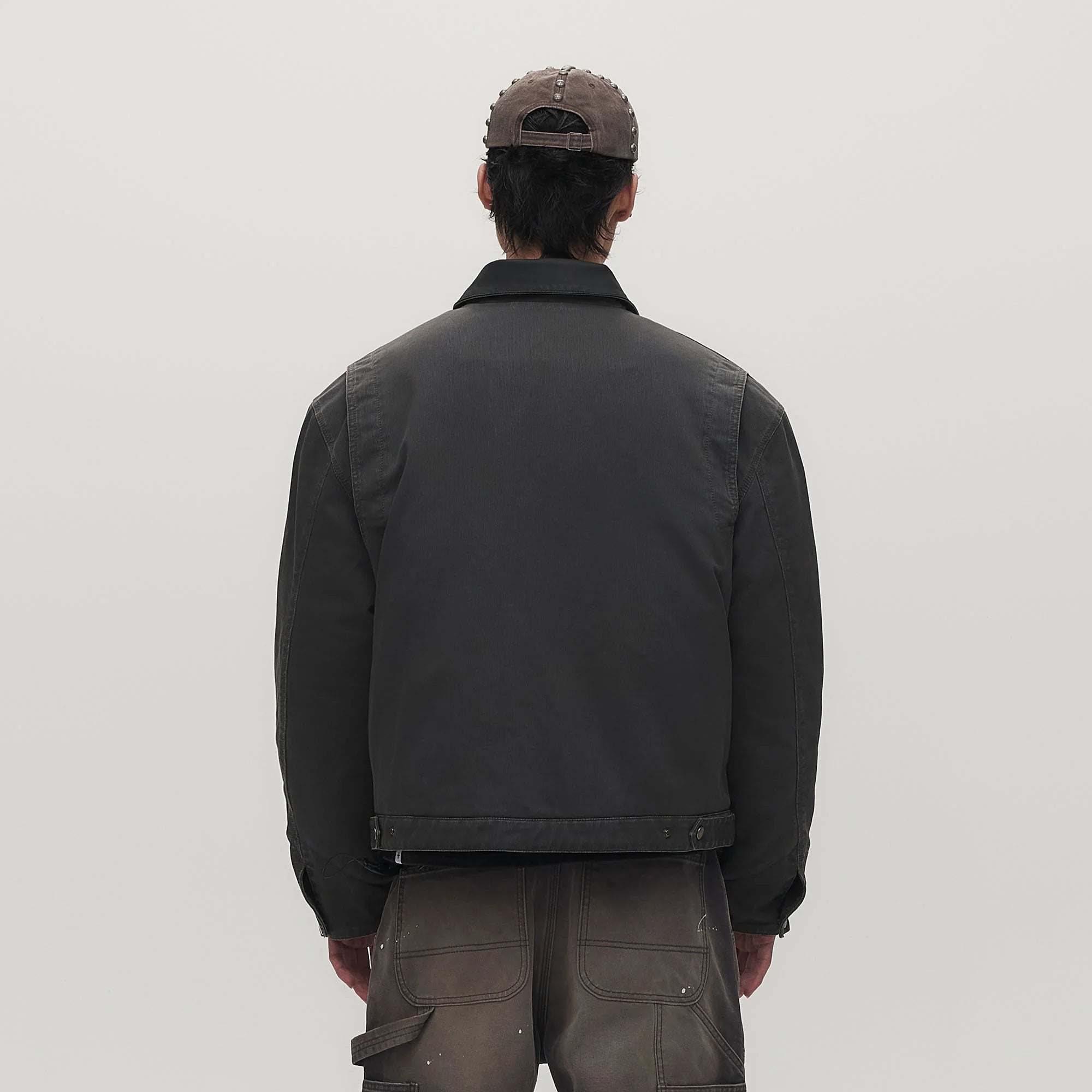 SAVAGEGROWTHWORLD Leather Collar Utility Puffer Jacket