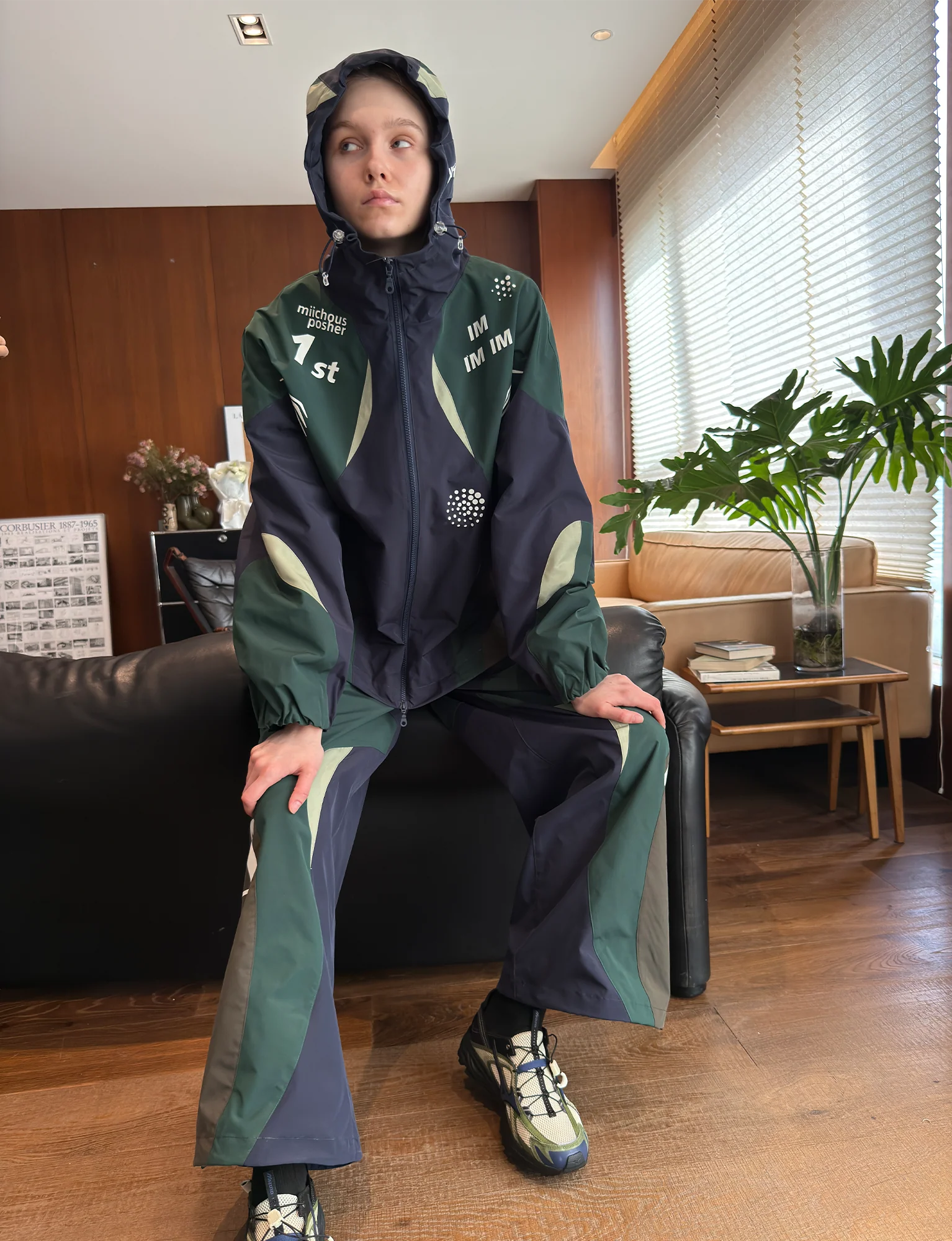 MIICHOUS Contrast Racer Graphic Panel Pants