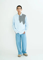 WIID Stripes Asymmetrical Patch Shirt